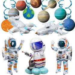 Large Standing Astronaut Balloon Foil Spaceman Spaceship Rocket Balloons for Kids Outer Space Galaxy Theme Birthday Party Decors