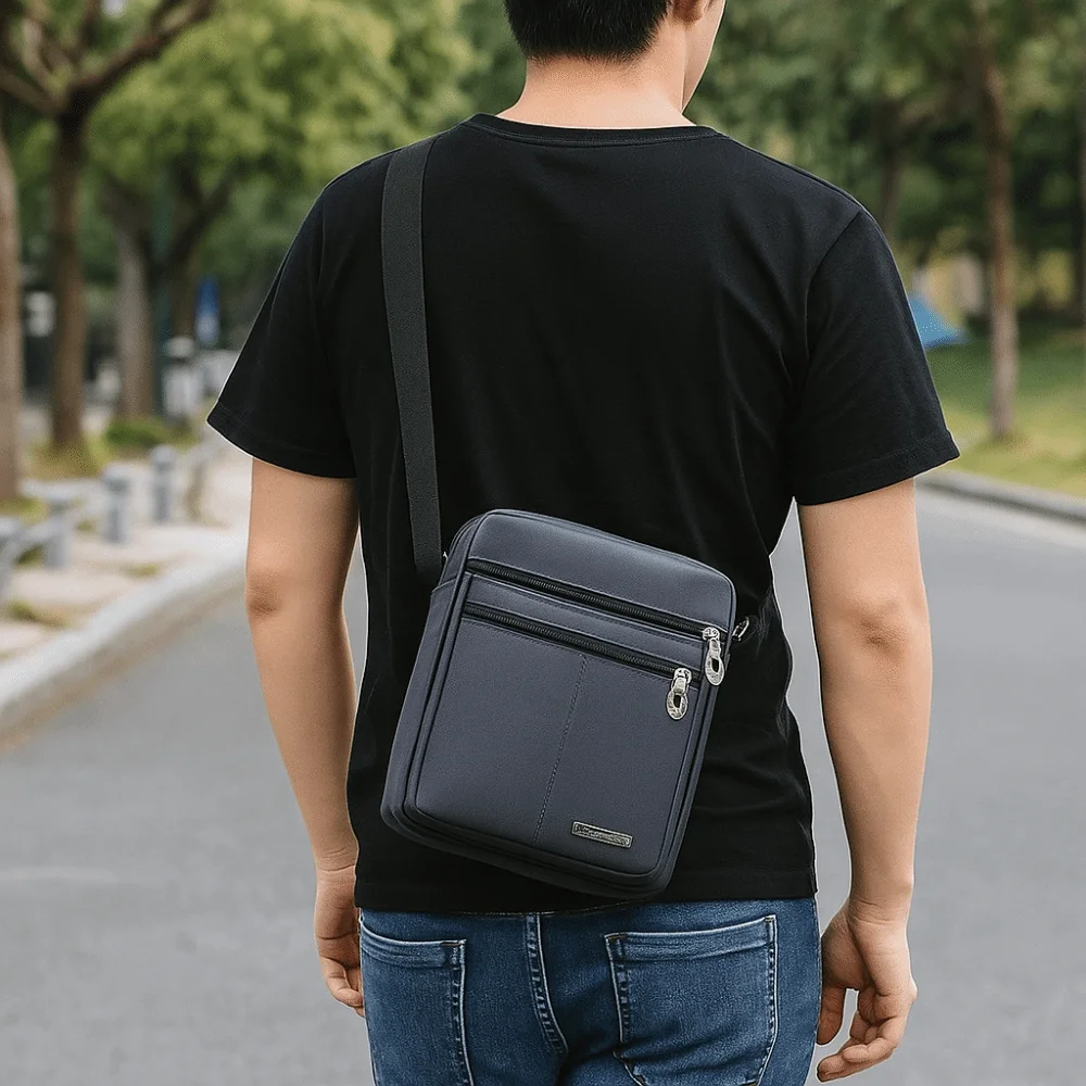 

Oxford Cloth Men's Shoulder Bag Multi Layer Waterproof Male Crossbody Bags with Zipper Large Capacity Messenger Bag Office