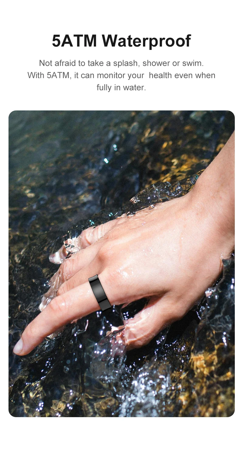 R09 Smart Ring für Männer und Frauen mit Ladeetui, SmartRing-Körpertemperatur-Gesundheitsmonitor für Xiaomi Samsung Phone, 5ATM wasserdicht – Detail 13