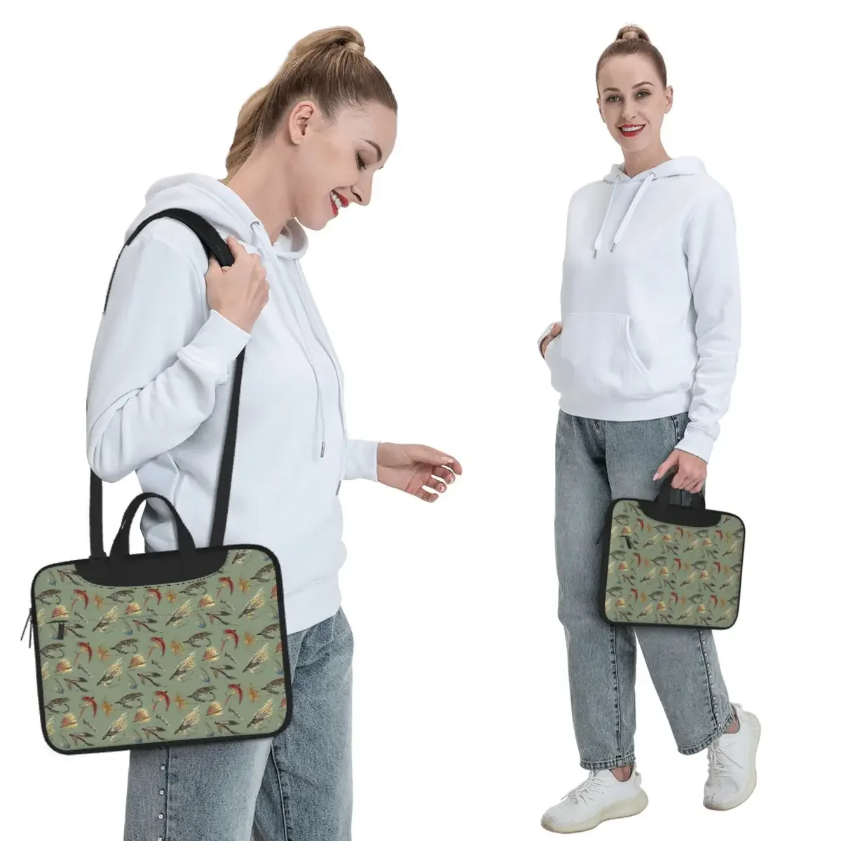 Fly Fishing With Hand Tied Flies! Crossbody Laptop Bag Case Computer Bag Resistant Protective Notebook Pouch for Macbook Pro