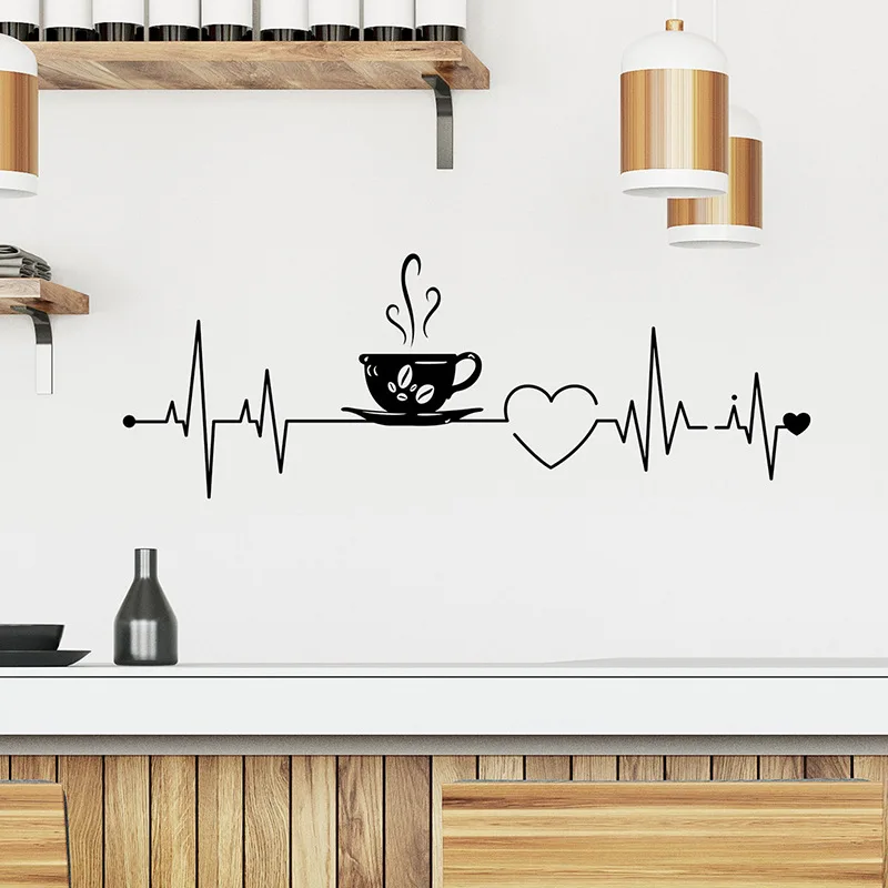 Natural fashion creative coffee cup cafe milk tea shop beautify decorative wall stickers delicate and beautiful