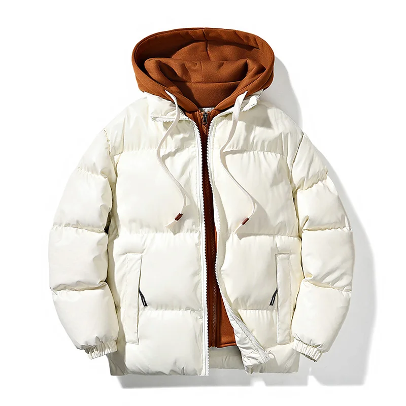 Fashion Casual All-match Parkas for Men Winter Quality Hooded Male Outerwear Thicken Warm Zipper Men Clothing Outdoor Windproof