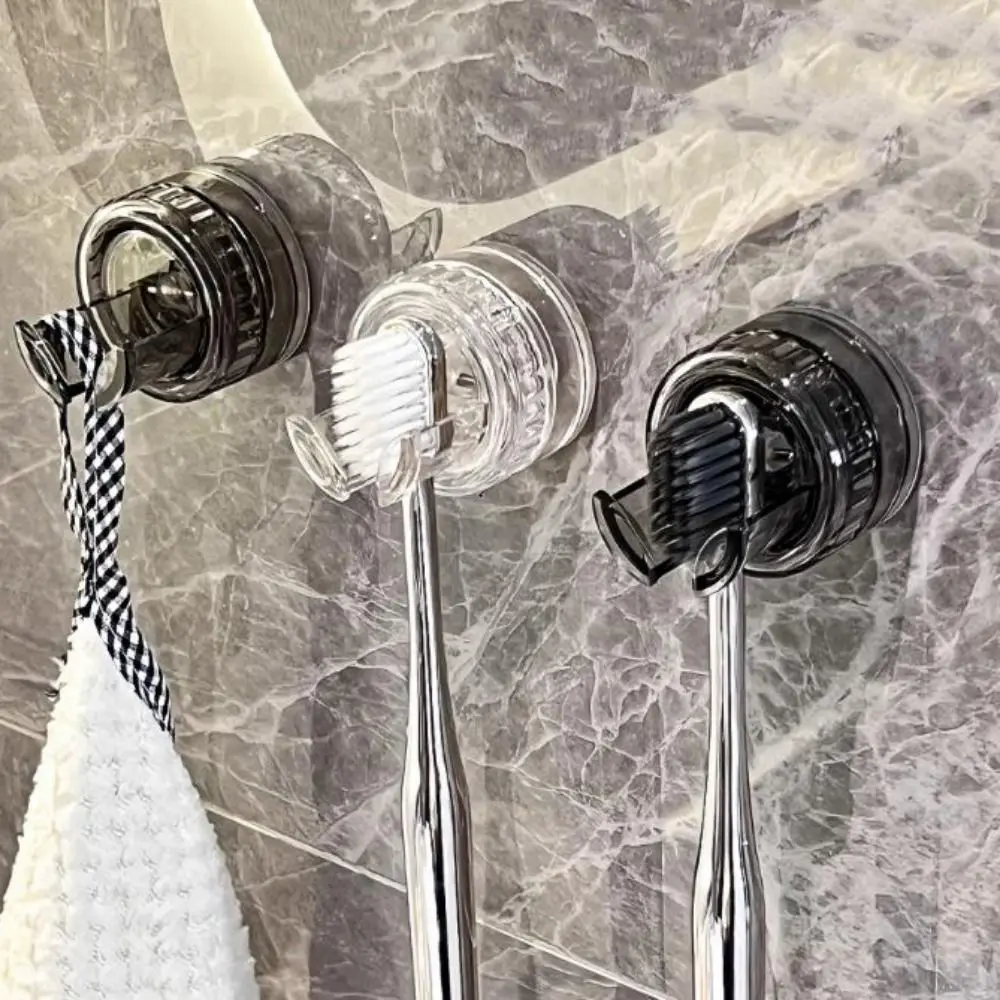 

Plastic Suction Cup Electric Toothbrush Holder Wall Mounted Hole-Free Toothbrush Storage Hook Removable Reusable Plug Hooks