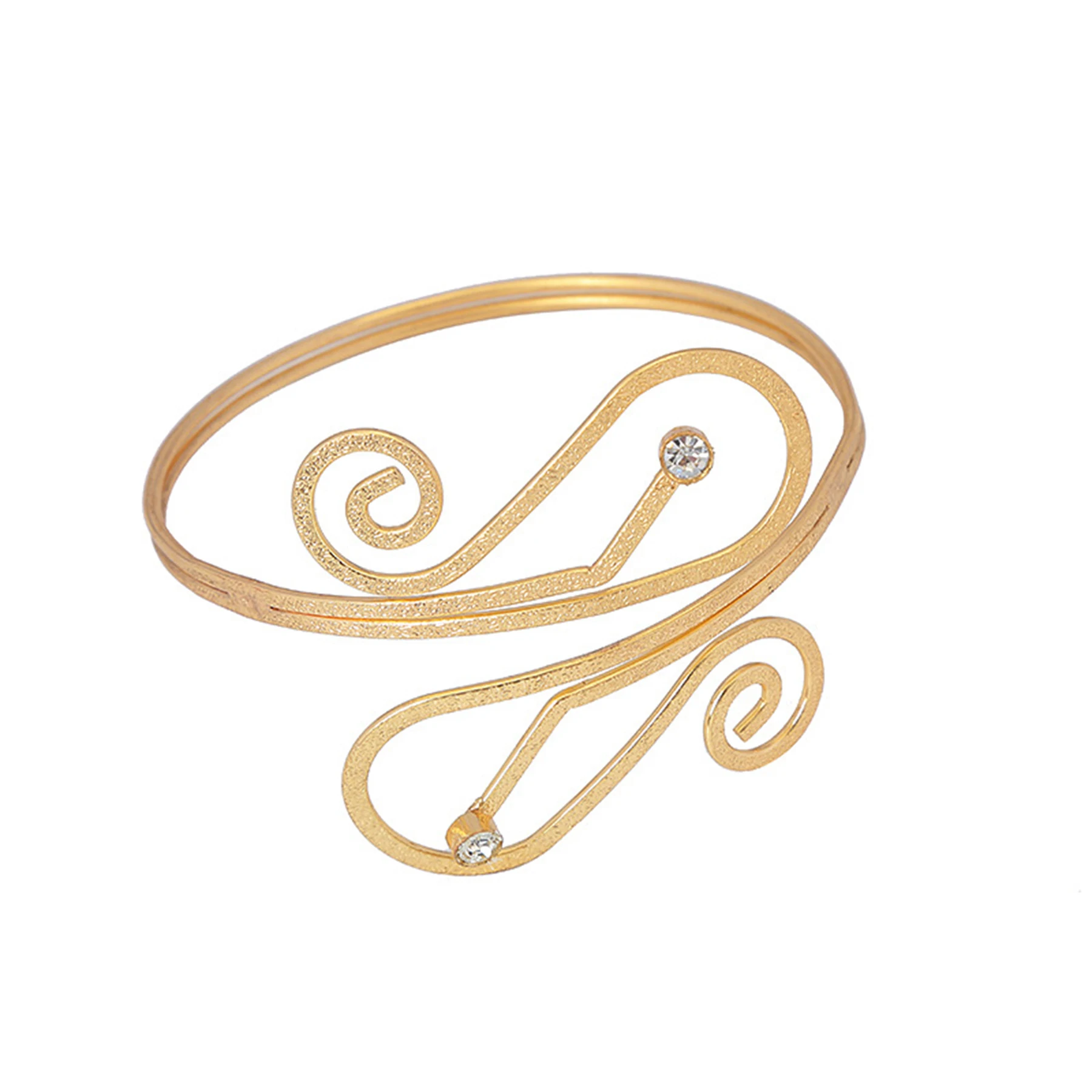 Gold Color Vortex Open Bangles Cuff Bracelet For Women Swirl Charm Armlet Greek Goddess Arm Bracelets Female Jewelry Accessories