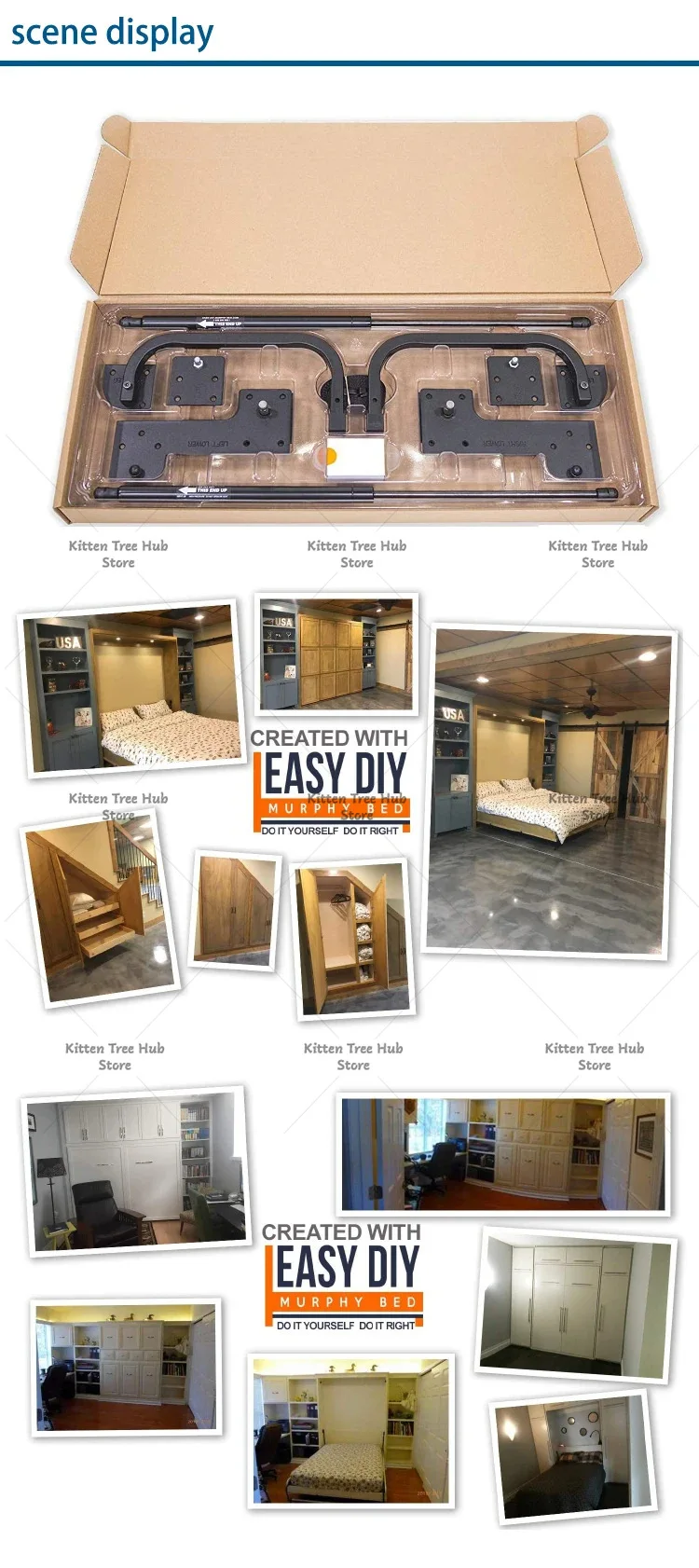 DIY Murphy Bed Hardware Kit for Horizontal Folding Wall Bed Installation Modern Space Saving Furniture view 5