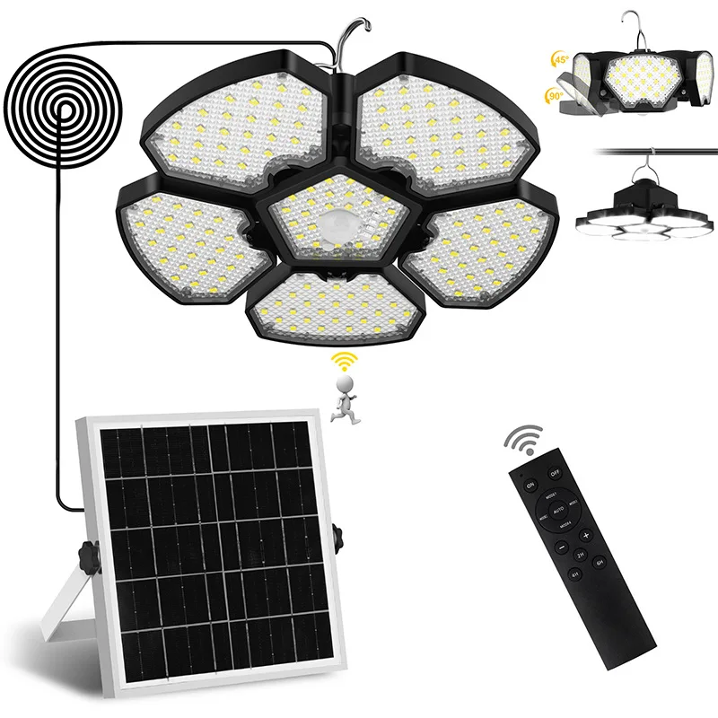 Outdoor Solar Lamp Chandelier Pavilion Waterproof Split Garden Light Camping Human Body Induction  Remote Control Hanging Light