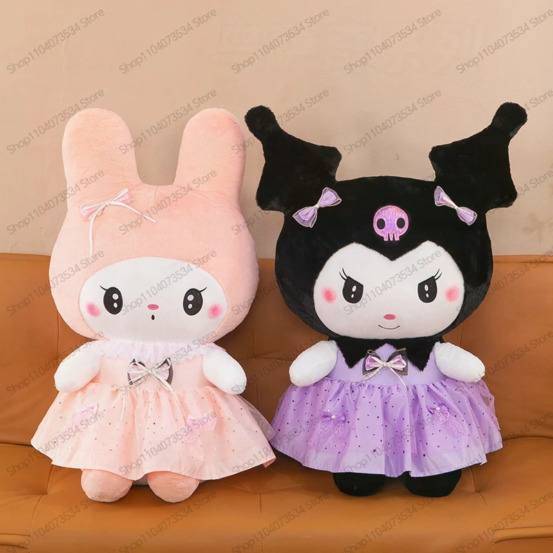 

60vm Kawaii Stuffed Doll Sanrio Kuromi Melody Stuffed Doll in Butterfly Dress Plush Toy Girls Kids Adults Birthday Gift Anime