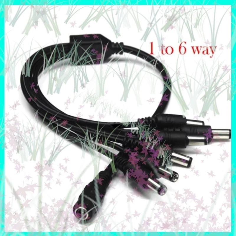1/5/10pcs 12V DC Power 1 Female to 6 Male Splitter 5.5*2.1mm Plug Cable for CCTV Security Camera Power Supply Adapter E3