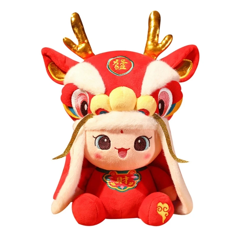 

Chinese Zodiac Dragon Plush Toy for Children Festival Dragon Cuddle Toy Soft Mascots Toy Mood Soothe Gift