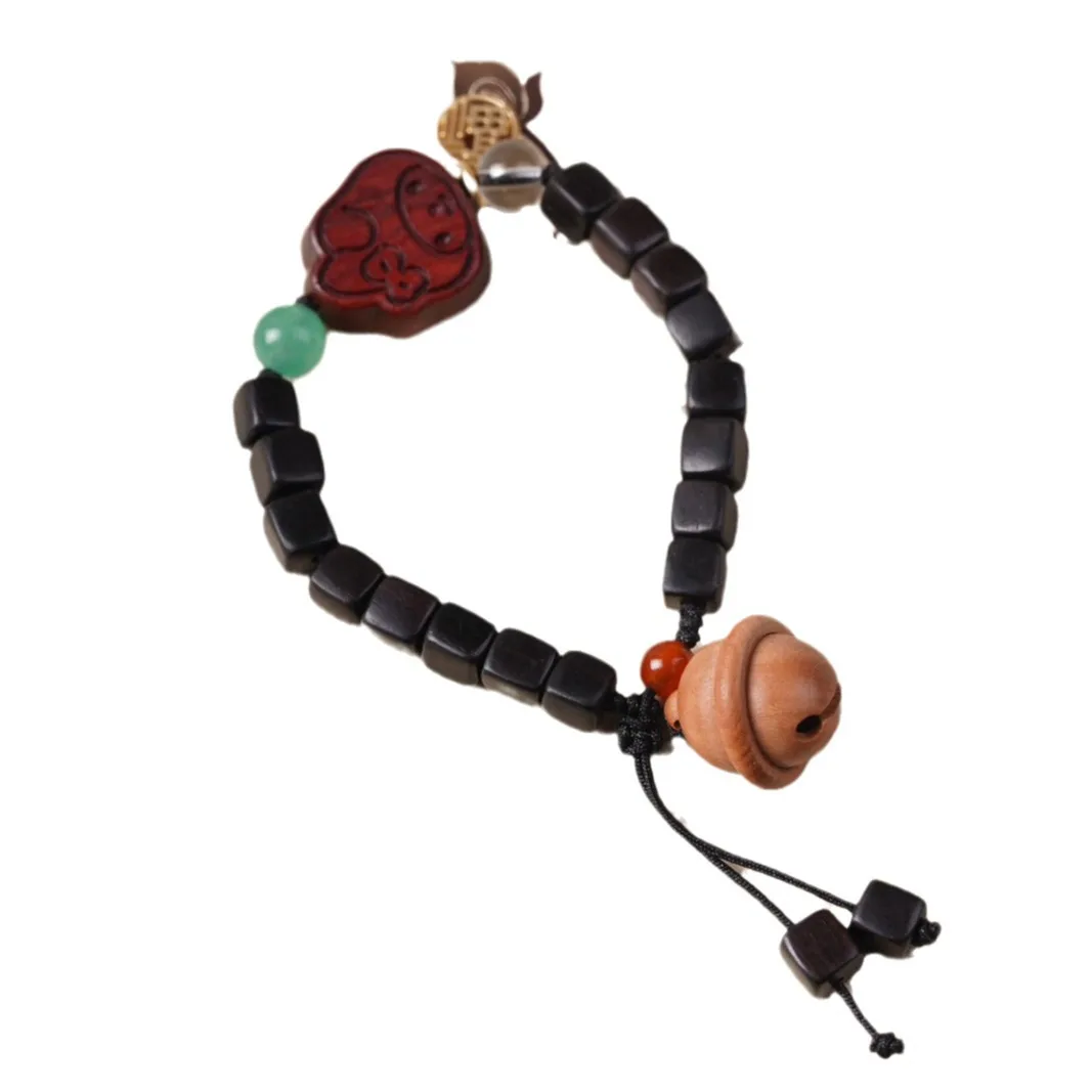 Natural Ebony Prayer Bead Bracelet DIY Cultural Play Promoting Success Unisex Accessory Festival Gift