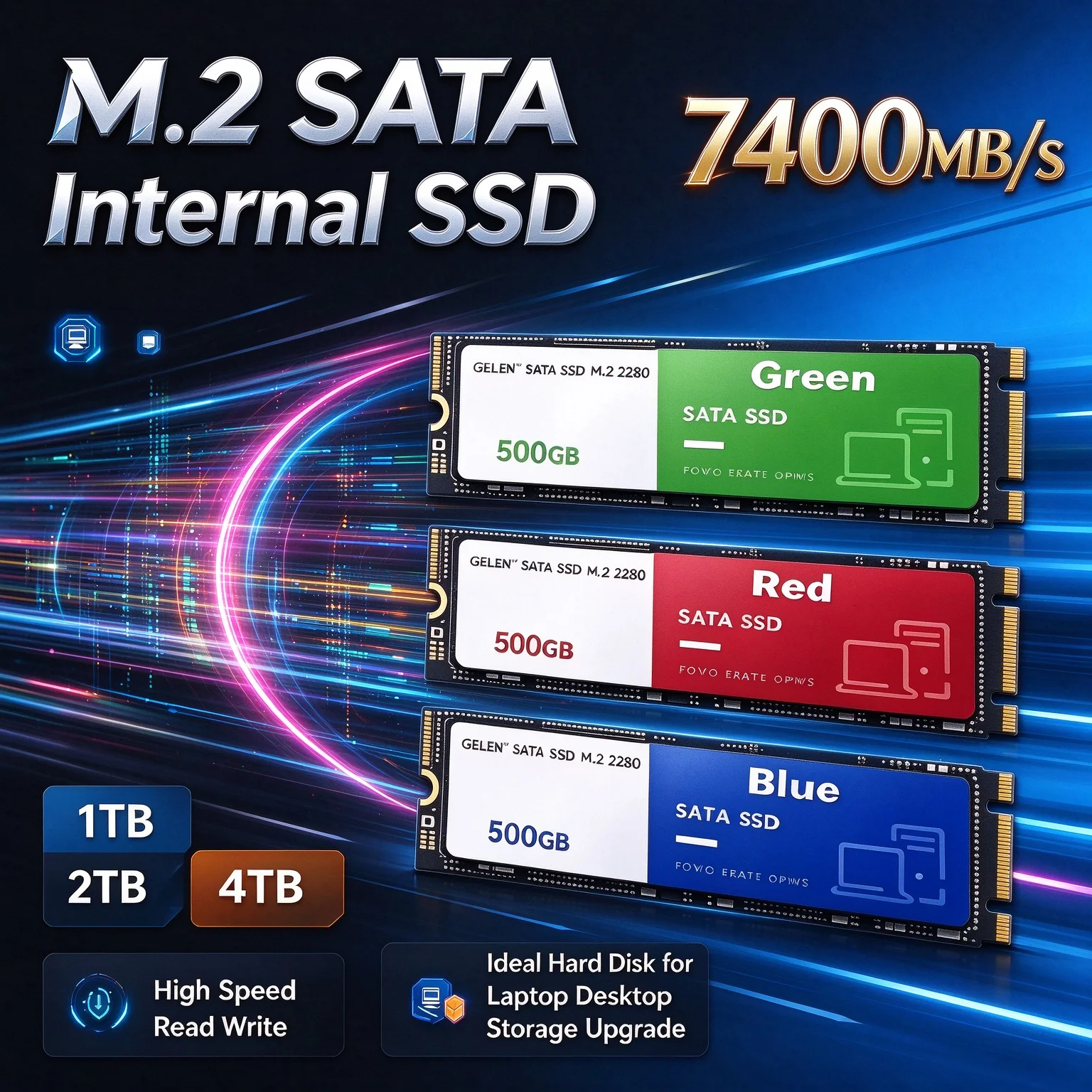 M.2 SATA Internal SSD 2026 New 1TB 2TB 4TB High Speed Read Write Ideal Hard Disk for Laptop Desktop Storage Upgrade Fast