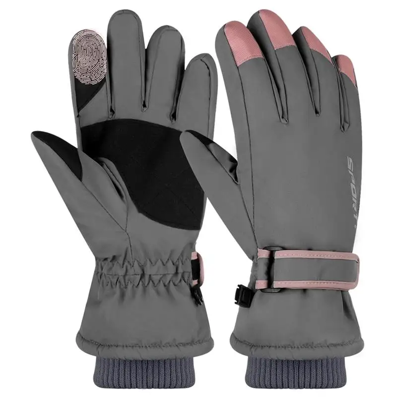 

Women Ski Gloves Warm Nonslip Windproof Adjustable Snow Gloves Touchscreen Gloves Waterproof Non-Slip Gloves Can Touch Screen