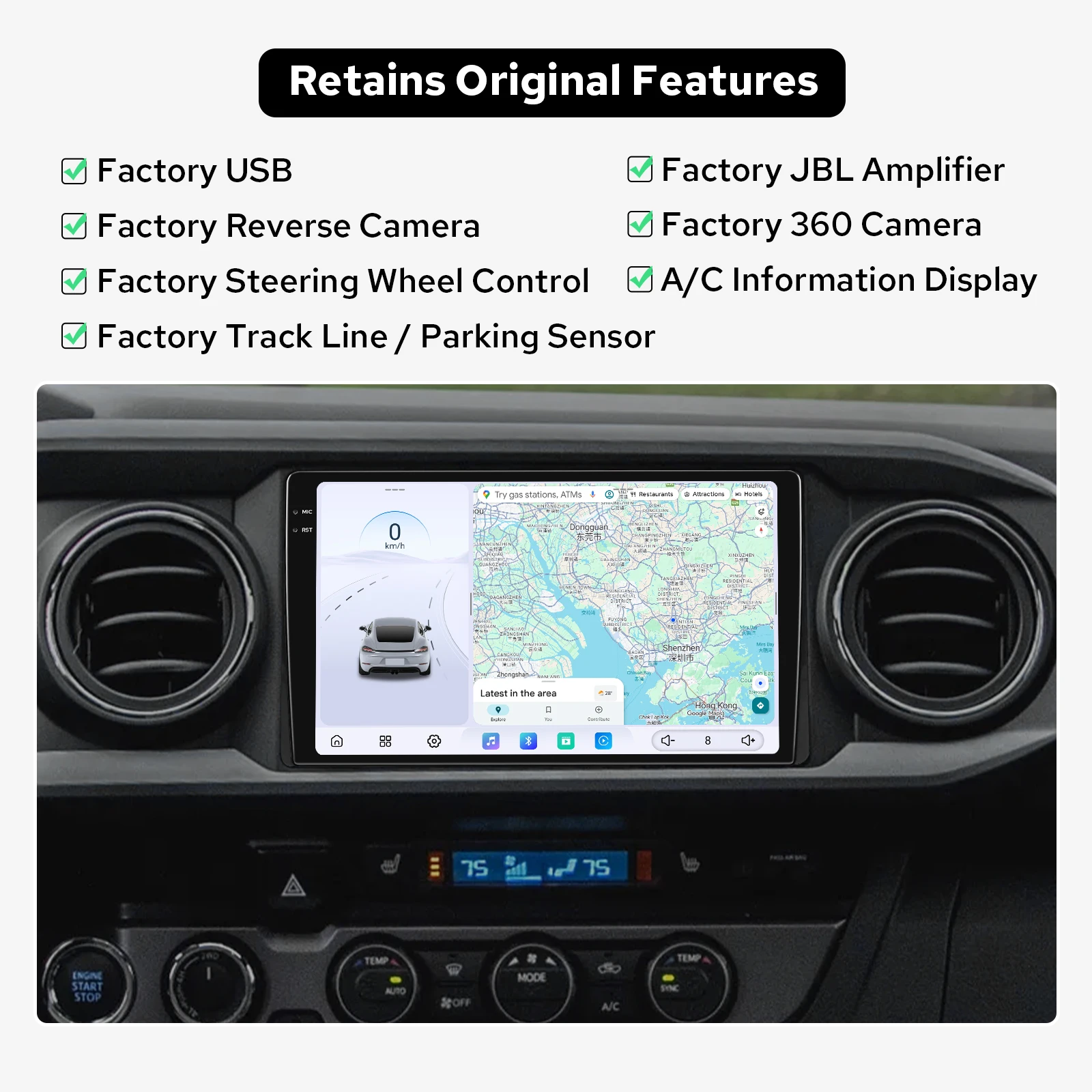 JOYING 9.5“Android Head Unit for Toyota Tacoma 2016 2017 2018 2019 2020 2021 2022 2023 Stereo Replacement Wireless Android Auto
