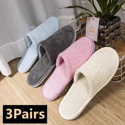 3/1Pairs Hotel Travel Disposable Slippers High Quality Home Indoor Guest Slipper Winter Warm Non-slip Slippers Wedding Wholesale