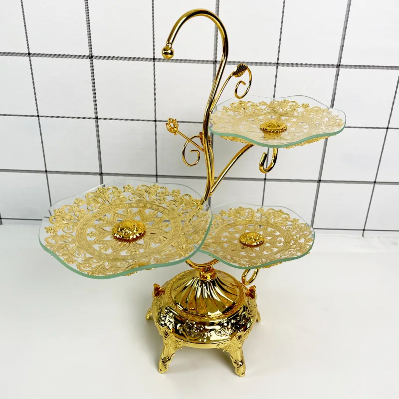 Light luxury spot European gold-plated fruit plate Xinjiang B & B hotel dried fruit snack display plate
