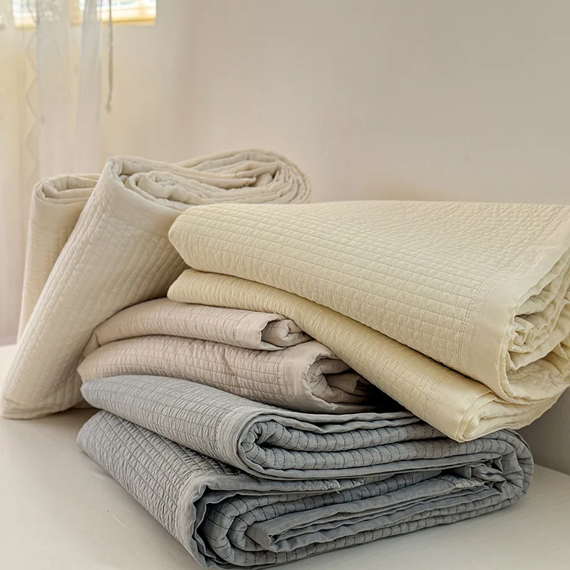 

Ultra-Soft 60S Cotton Enzyme Washed Quilt Set - Lightweight Breathable Reversible Bed Cover Blanket, 3pcs/1pc Quilted Bedspread