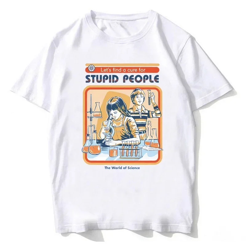 Casual Women T-Shirts Harajuku Casual Short Sleeve Cure for Stupid People Clothing Breathable Aesthetic Clothes Streetwear Tops