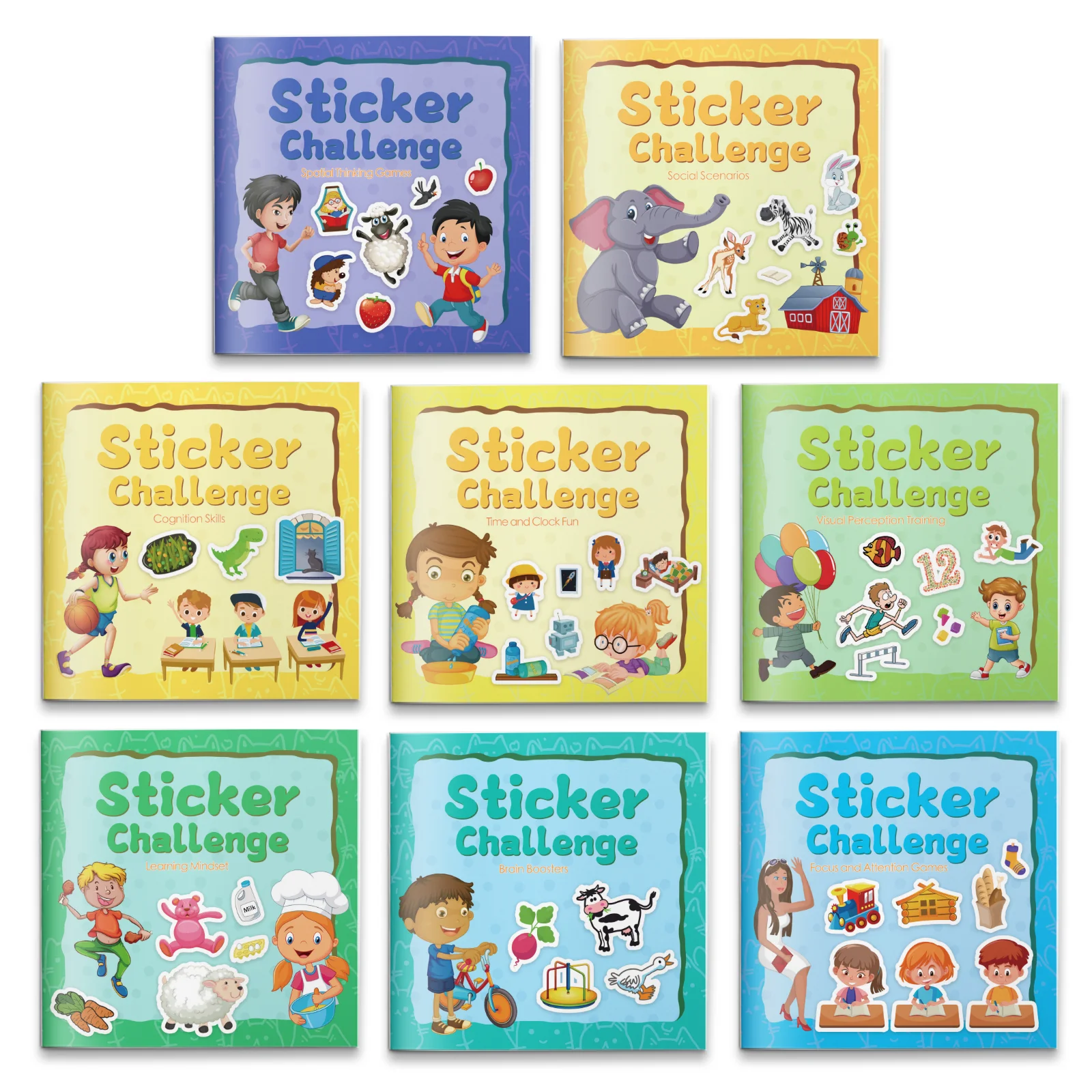 Sticker Activity Book for Kids Parent Child Interactive Game Book Lovely Cartoon Patterns Multiple Fun Themes Best Seller