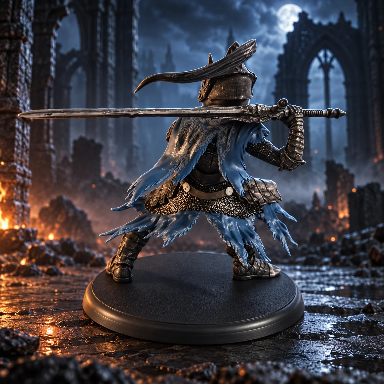 DARK SOULS Artorias the Abysswalker Figure, Knight Sword Collectible Statue, Battle Pose Desktop Display Model view 4