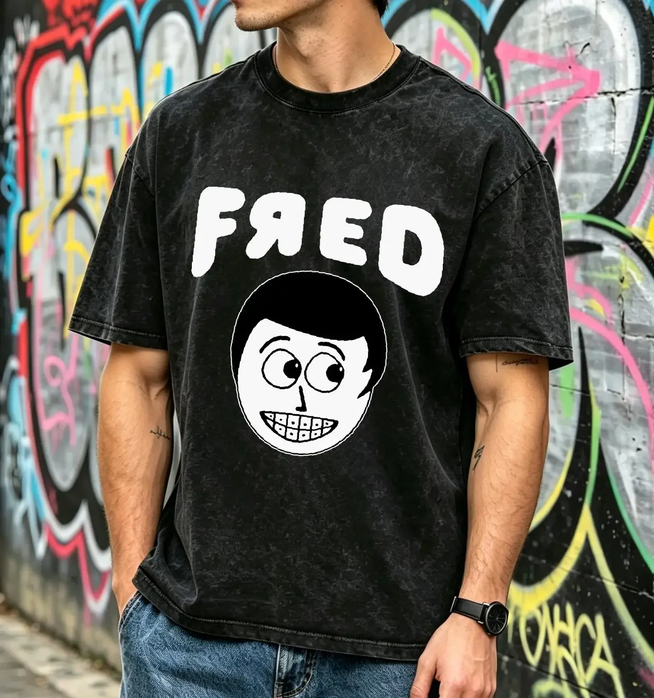 washed T Shirt Fred Figglehorn Funny Red long or short sleeves vintage Washed Slightly Versatile Stylish fashion streetwear