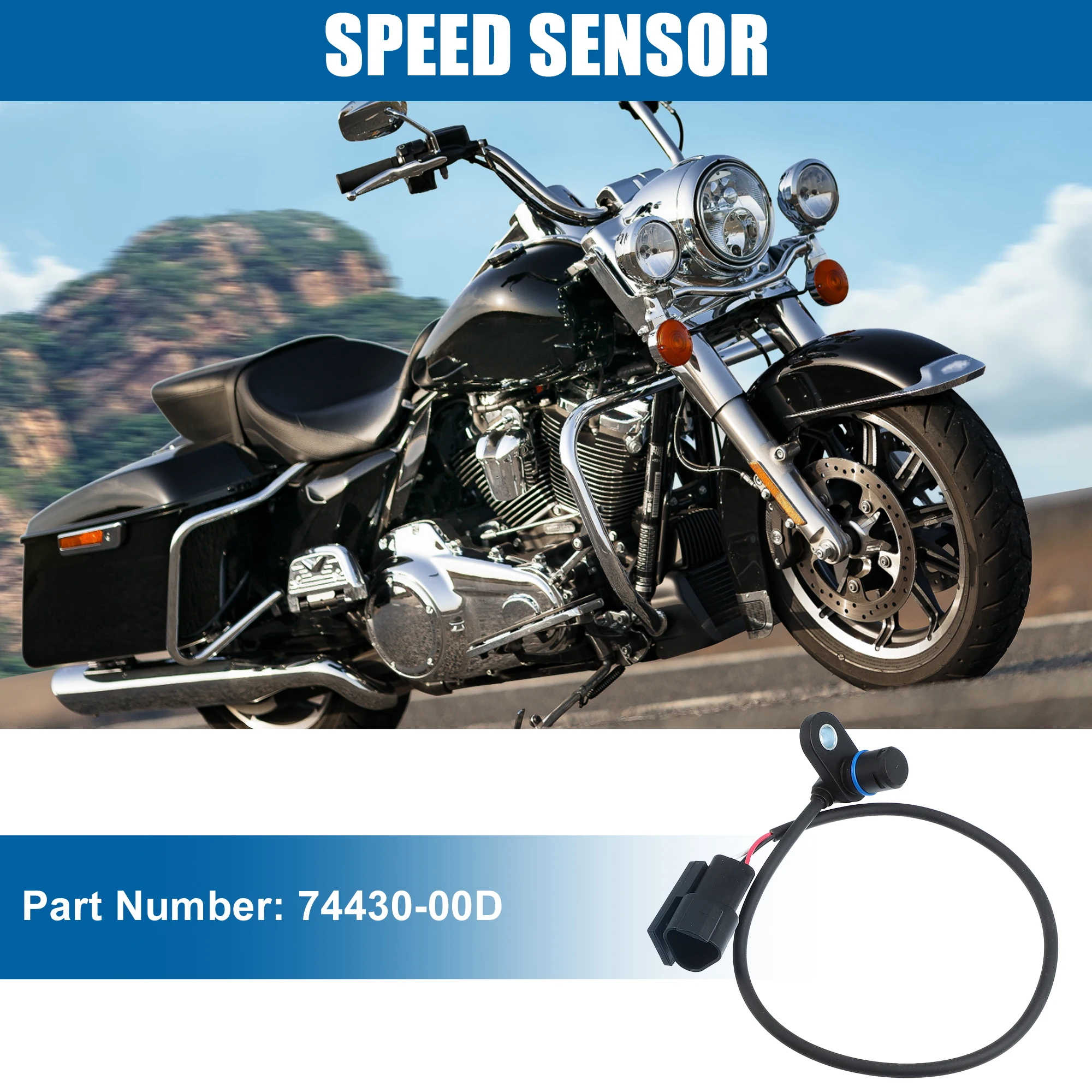 UXCELL Motorcycle Speed Sensor 74430-00D for Harley Davidson Road King Glide 2000-2006