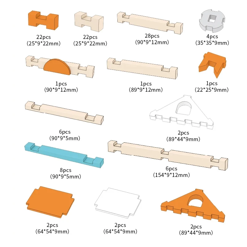 Blocos de construção de madeira para crianças, bloco de madeira natural Montessori aprendendo brinquedo, brinquedos empilháveis presentes para criança, idade 3