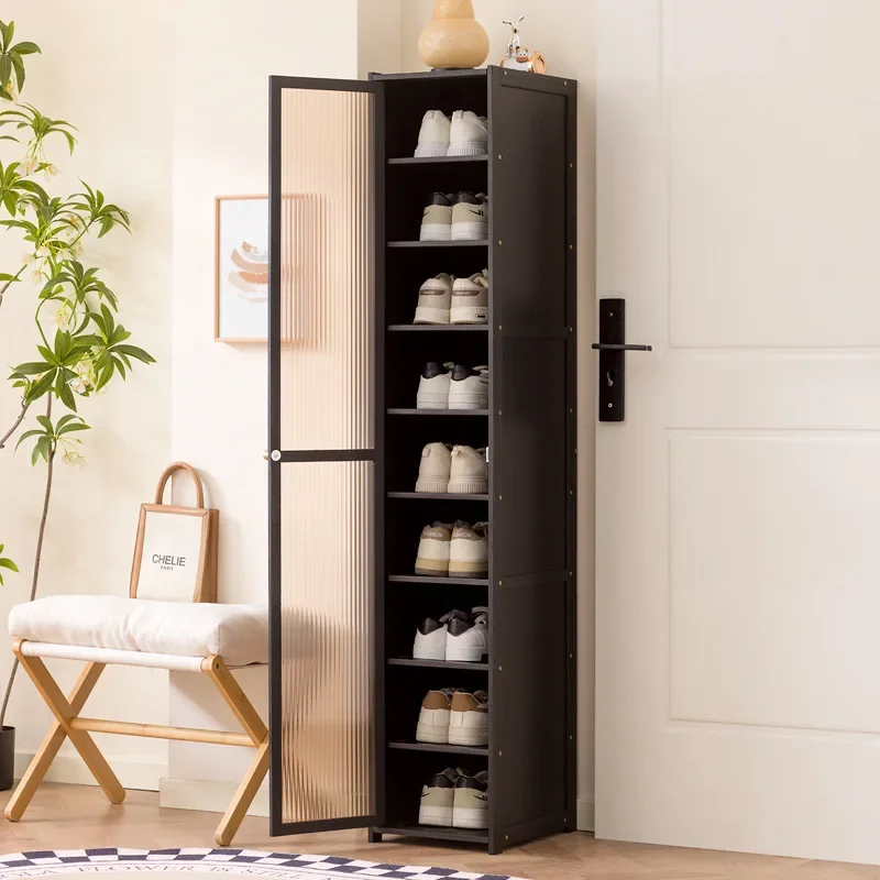 

Solid Wood Ultra-narrow Shoe Cabinet Household Door Tipping Bucket Shoe Cabinet Outdoor Shoe Rack Entrance Cabinet