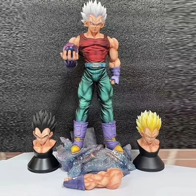 

New Hot 31cm Anime Dragon Ball Figure Vegeta Figures Super Saiyan Vegeta Figurine Three Heads Vegeta Statue Model Ornament Gifts
