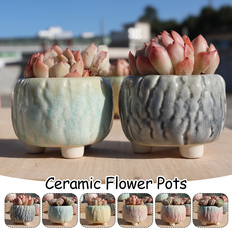 

НОВЫЙ керамический цветочный горшок, креативный дизайн, ледяная потрескавшаяся глазурь, сочный горшок, кашпо, небольшой цветочный горшок, украшение для дома, отеля