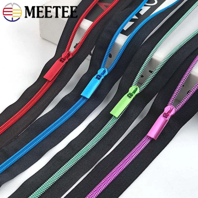 

3/5/10Meters 5# Nylon Zippers By The Meter Coil Zipper Tapes with Slider for Clothes Bags Zip Repair Kit DIY Sewing Accessories