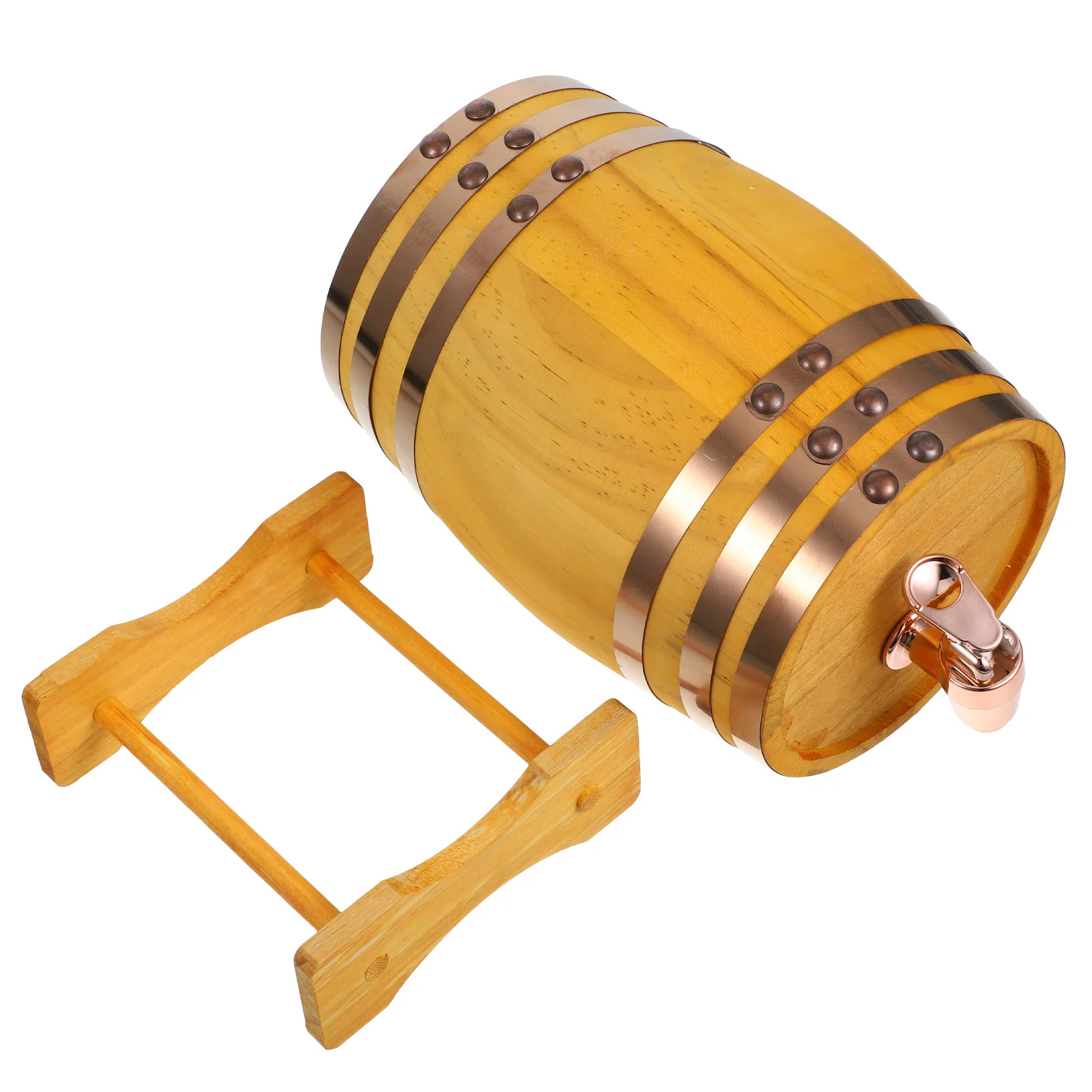 

1Set Wood Wine Barrel Sturdy Wooden Beer Barrel Red Wine Holder Compact Decorative Wooden Barrels French Barrels