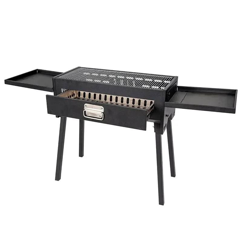 Large Stainless Steel Portable BBQ Grill Smoker Battery Powered Biofuel Compatible Outdoor Multifunctional Barbecue for