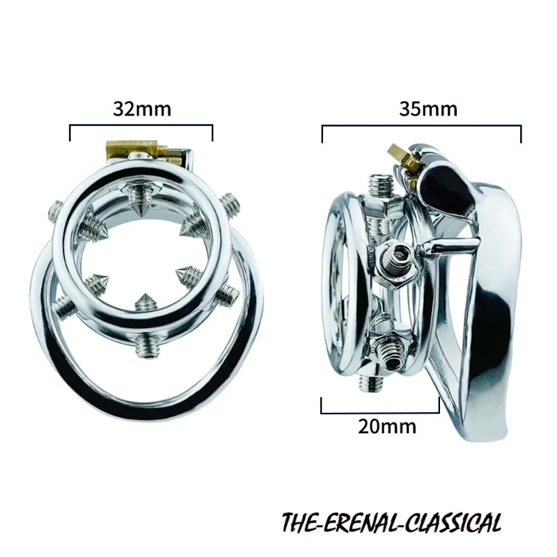 Screw Sleeve Ring Stainless Steel Cage Spiked Chastity Device Masochism Pain Sex Toi for Man Chastity Belt