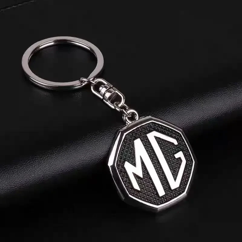 Car Logo Keychain Metal Emblem Key Ring Auto Accessories For MG ZS MG4 EV MG HS MG3 MG5 EV Marvel R MG ONE