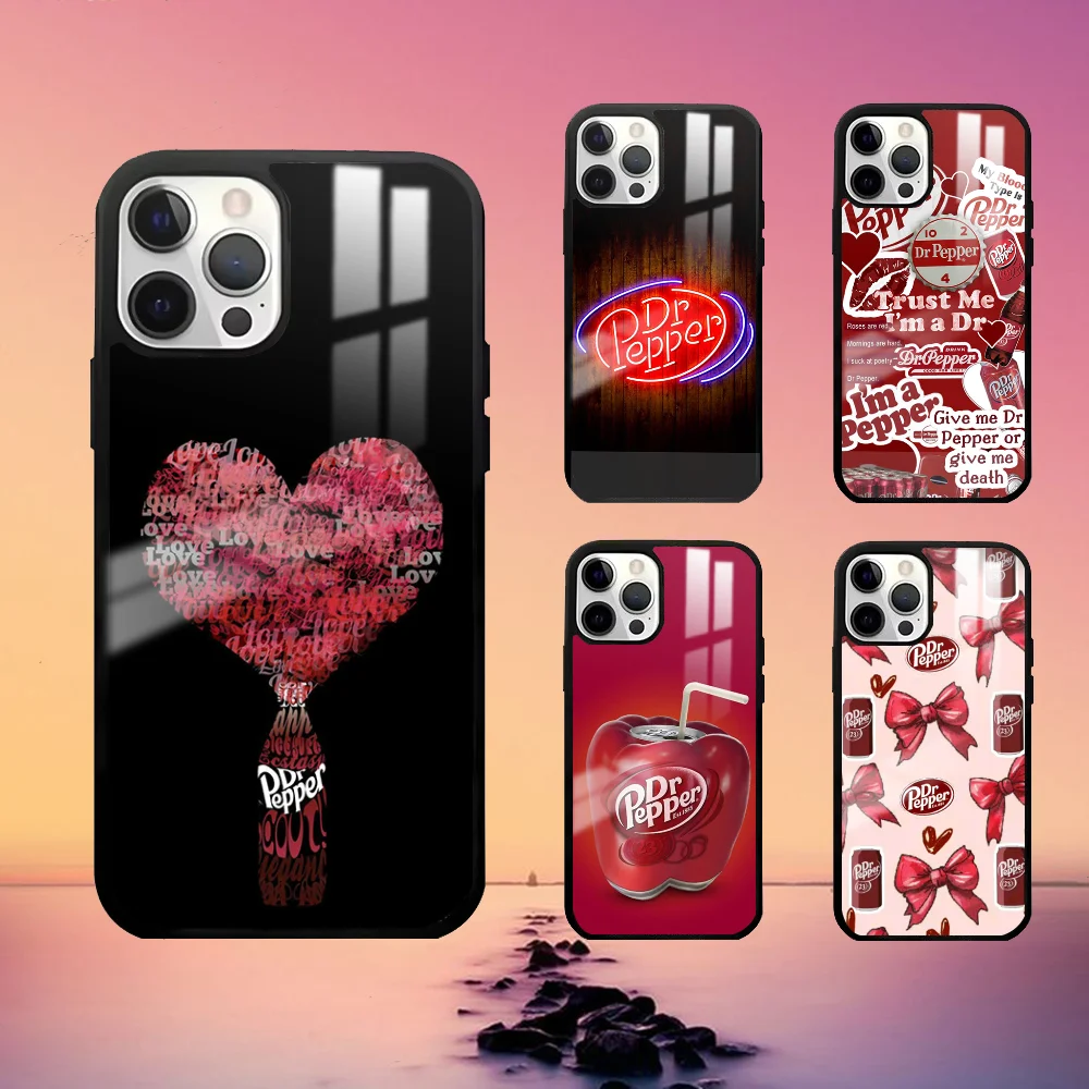 Cherry Drink D-Dr-P-Pepper Phone Case For iPhone 16 15 14 13 12 11 Pro Max Plus Mini PC Fashion High Quality mirror