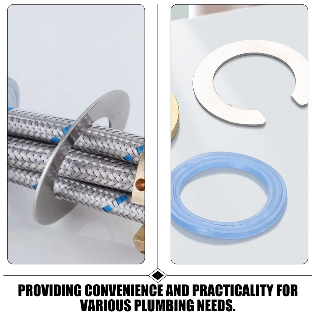 

2 Sets Faucet Holder Nuts Sealing Metal Tap Fixing Tool Kitchen Faucet Antiloosing Cap Fastening Washer Mounting Set