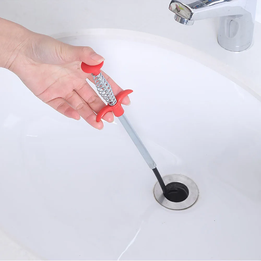 Bathroom Floor Drain Sewer Dredge Device Hair Catcher Kitchen Sink Pipeline Cleaning Hook Claw Spring Grip Cleaner Tool