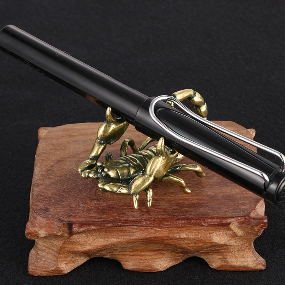 

Brass Scorpion Pen Rest Delicate Retro Style Desktop Decoration Scorpion Table Ornaments Vintage Brass Craft