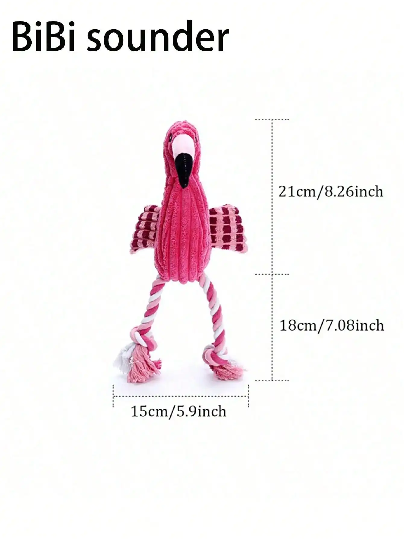 Plush Flamingo Pet Toy With Sound, Helps Teeth Grinding And Puzzle Solving, Corduroy Fabric SP2406030876979970