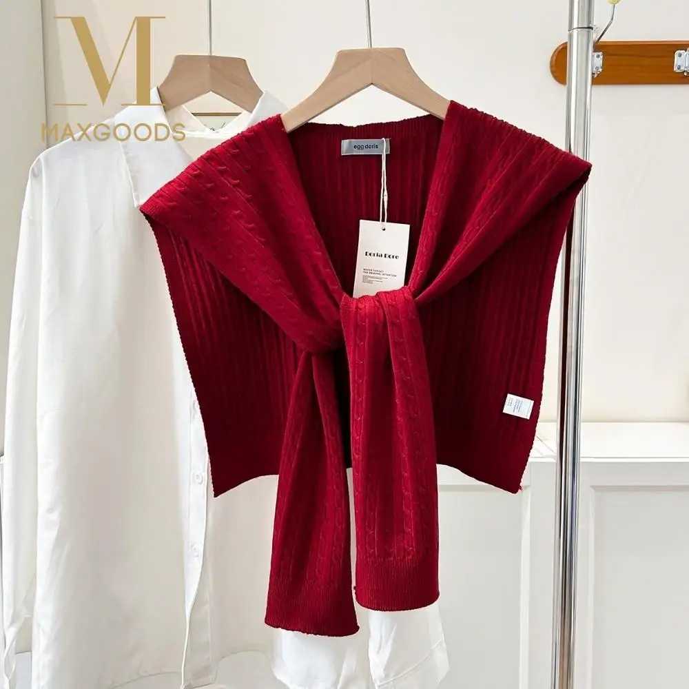 

Новая универсальная вязаная шаль для защиты шеи, шарф больших размеров, теплая съемная защитная шаль на плечо для женщин