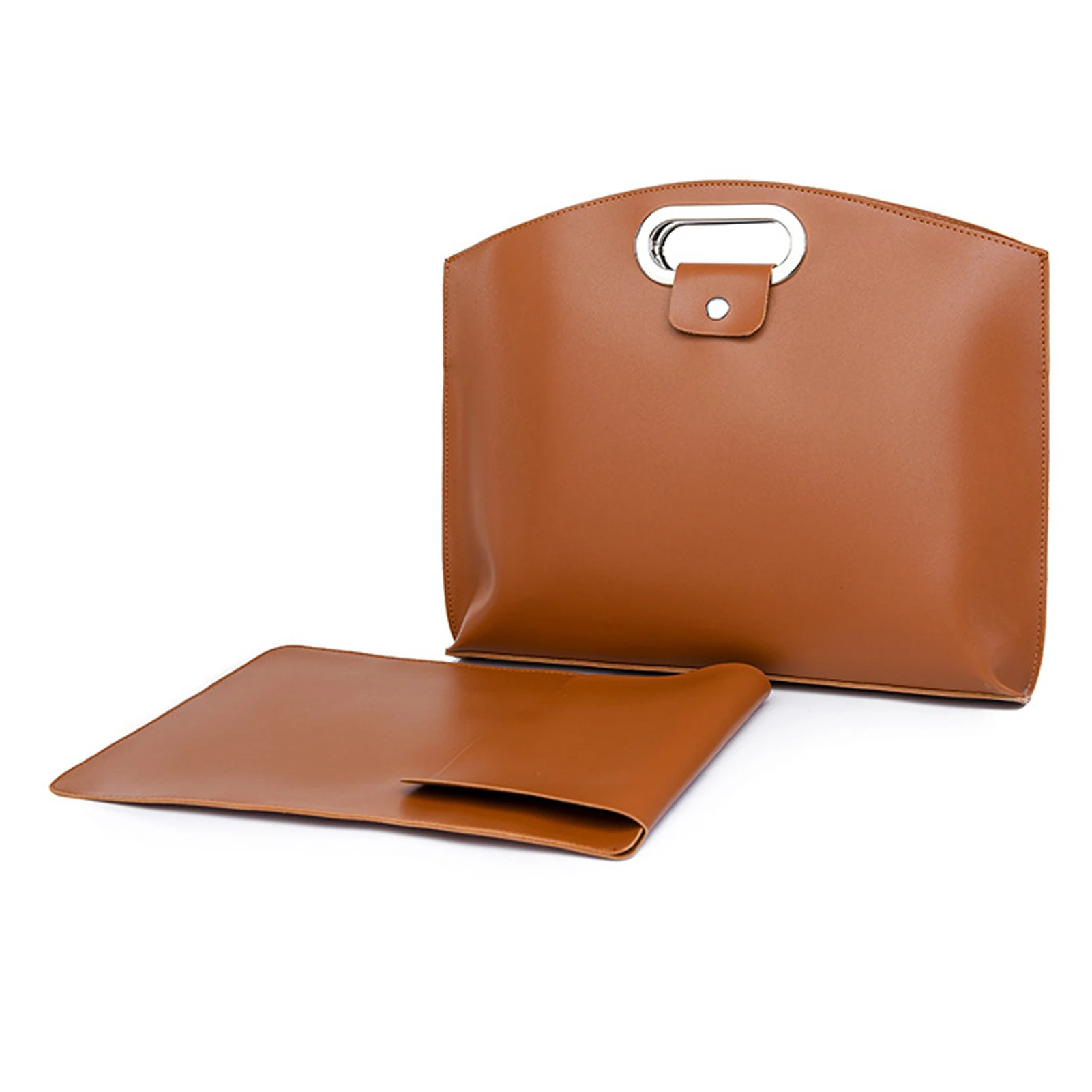 2 قطعة حقيبة جلدية مقاومة للماء كبيرة المرأة حقيبة يد كمبيوتر محمول حمل حقيبة Baginner بطانة مكتب متعدد الوظائف للنساء #1