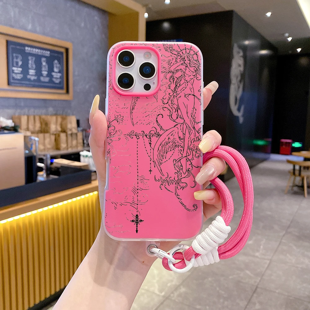 Gothic Angel 2-in-1 Handyhülle für Samsung Galaxy S26 Ultra S25 S24 S22 S23 Plus FE A56 A55 A35 A36 A37 5G mit Lanyard-Abdeckung – Detail 3