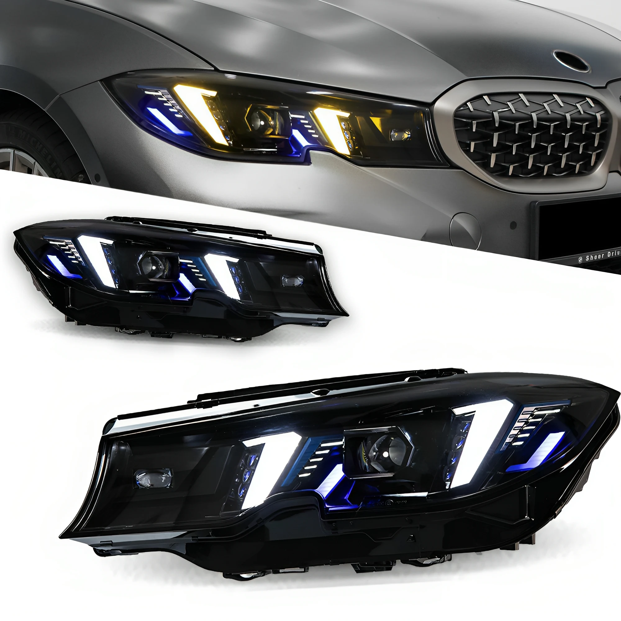 

Фара для BMW G20 G28 3 серии, светодиодные фары 2019-2022, автомобильный Стайлинг, DRL, сигнальные линзы проектора, автоаксессуары