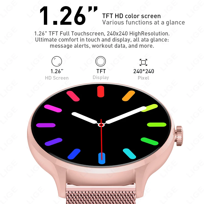 LIGE 24/7 Health Sleep Monitor Smart Watch 1.26