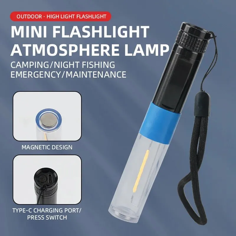 LED Pocket Flashlight Small Light USB Rechargeable Flashlights Night Light Outdoor Light Camping Light Waterproof