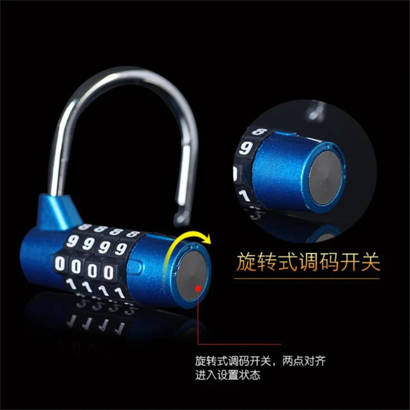 Multifunctional Combination 4 Digit Security Padlock Gym Locker Drawer Luggage Toolbox Door Lock Door Padlock Hardware