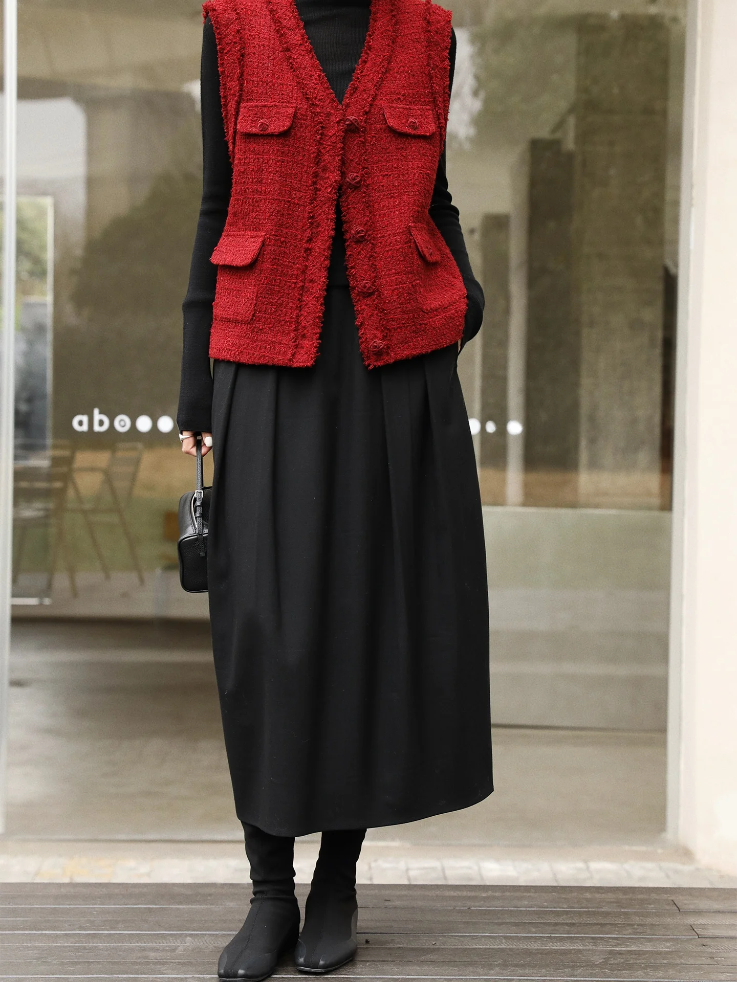 

Ele Bla Bloomer f Skirt High Waist Slimming Long Sle for Commuting Women's Faion Spring New Arrival