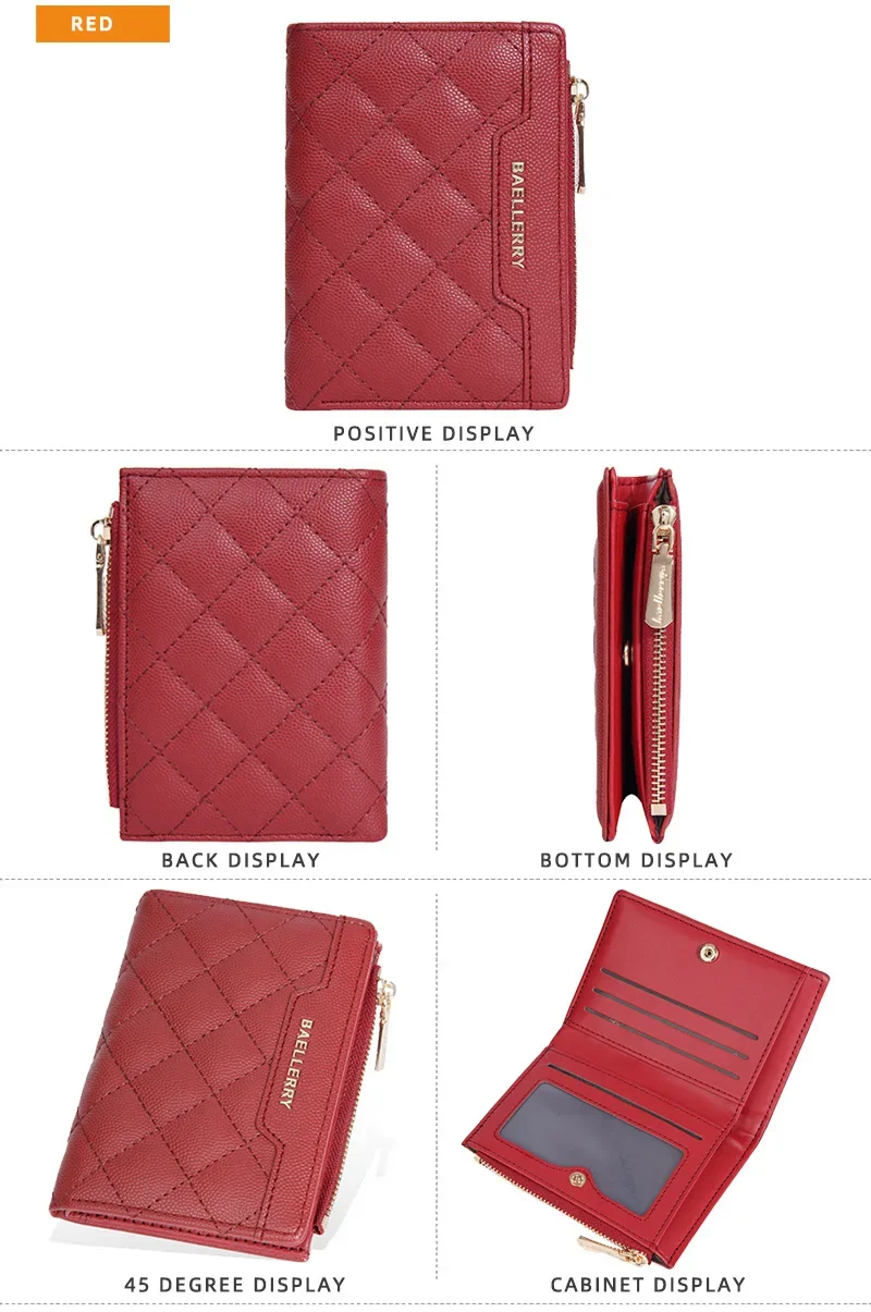 Fashion Wallet purse Short Women Wallet Baellerry cross wallet Quilted Multi Card Zipper Zero Wallet