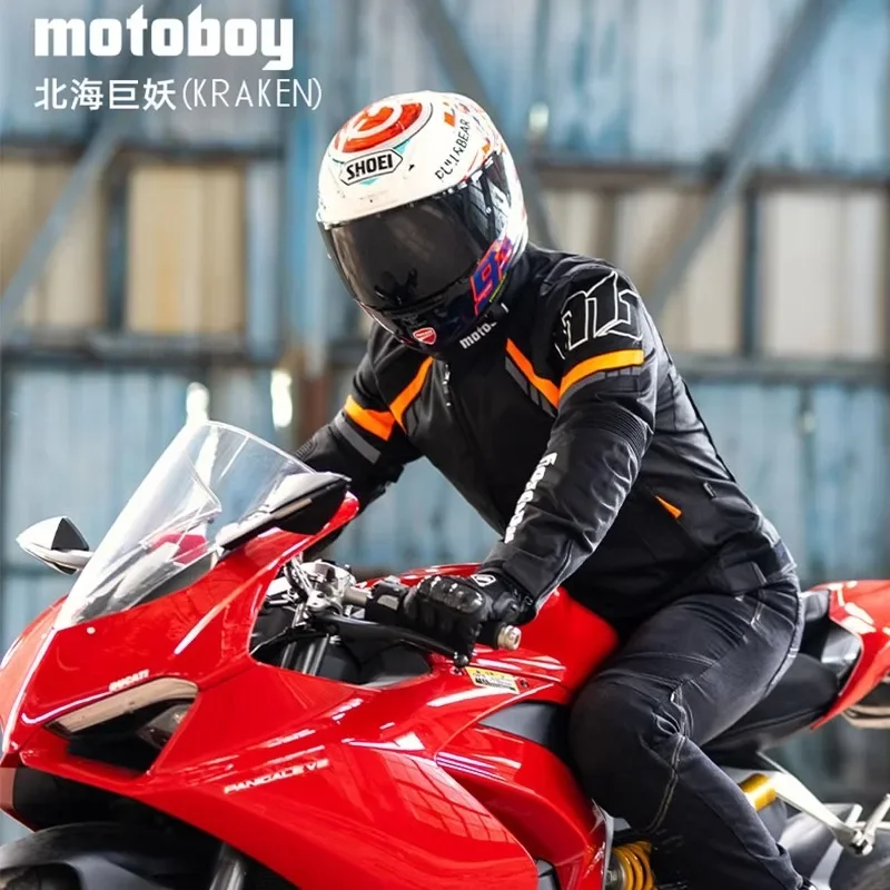 Motoboy inverno motocicleta roupas de equitação de inverno para homens à prova de vento quente lazer jaqueta e calças roupas da motocicleta