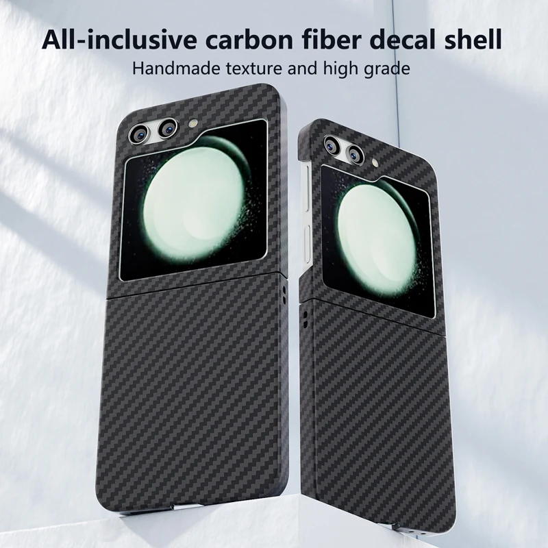 Carbon Fiber Case For Samsung Z Flip 6 5 4 Ultra Thin Ultra Light Anti Drop Hard Shell Shockproof Fall Prevention High-end Cover